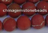 CRO935 15.5 inches 14mm round matte red jasper beads wholesale