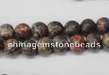 CRO94 15.5 inches 8mm round red leopard skin jasper beads wholesale