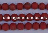 CRO941 15.5 inches 6mm round matte red jasper beads wholesale