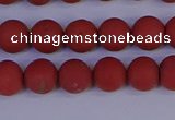 CRO942 15.5 inches 8mm round matte red jasper beads wholesale