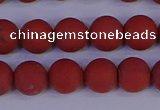 CRO943 15.5 inches 10mm round matte red jasper beads wholesale