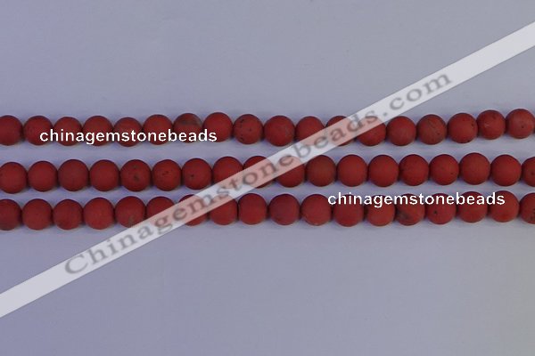 CRO943 15.5 inches 10mm round matte red jasper beads wholesale