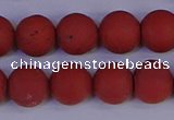 CRO944 15.5 inches 12mm round matte red jasper beads wholesale