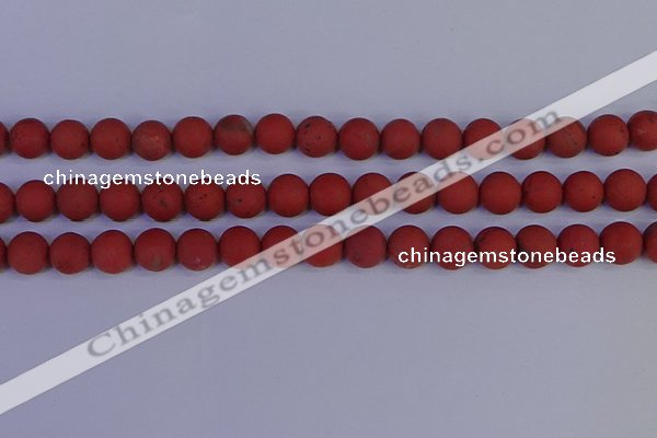 CRO944 15.5 inches 12mm round matte red jasper beads wholesale