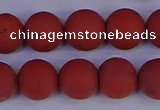 CRO945 15.5 inches 14mm round matte red jasper beads wholesale