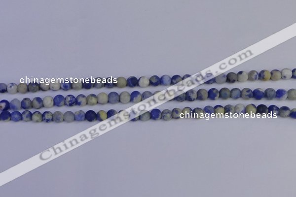 CRO950 15.5 inches 4mm round matte sodalite beads wholesale