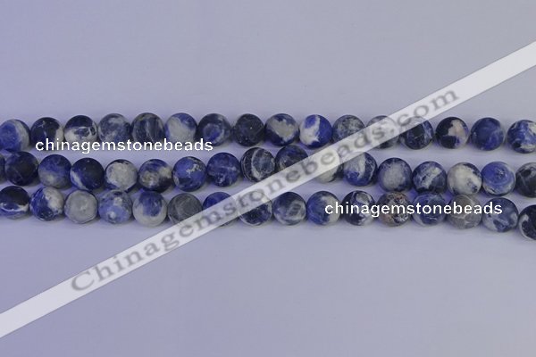 CRO953 15.5 inches 10mm round matte sodalite beads wholesale