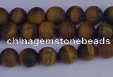 CRO961 15.5 inches 6mm round matte yellow tiger eye beads wholesale