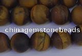 CRO964 15.5 inches 12mm round matte yellow tiger eye beads wholesale