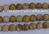 CRO970 15.5 inches 4mm round matte picture jasper beads wholesale