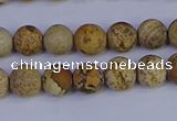 CRO971 15.5 inches 6mm round matte picture jasper beads wholesale