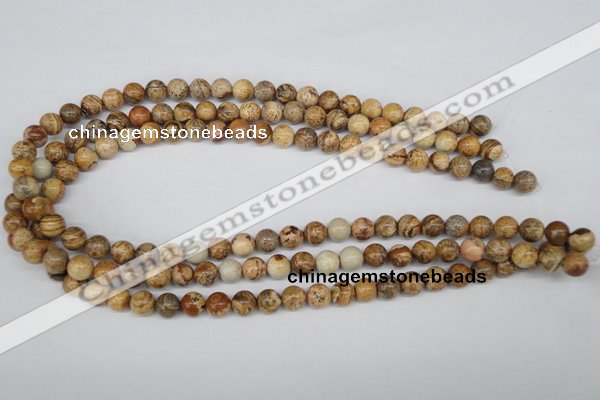 CRO98 15.5 inches 8mm round picture jasper beads wholesale
