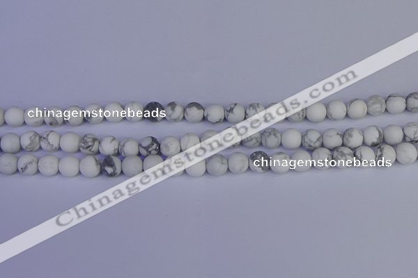 CRO982 15.5 inches 8mm round matte white howlite beads wholesale