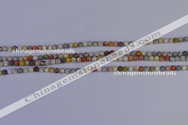 CRO990 15.5 inches 4mm round matte sky eye stone beads wholesale