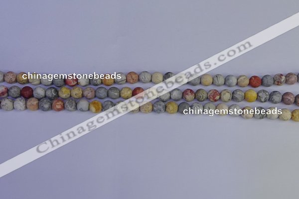 CRO991 15.5 inches 6mm round matte sky eye stone beads wholesale