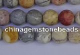 CRO992 15.5 inches 8mm round matte sky eye stone beads wholesale