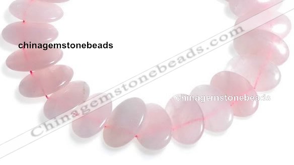 CRQ03 16 inches 20*38mm oval rose quartz beads Wholesale