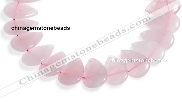 CRQ05 15 inch 20*30mm flat teardrop rose quartz beads Wholesale