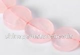 CRQ10 16mm coin A grade natural rose quartz beads Wholesale