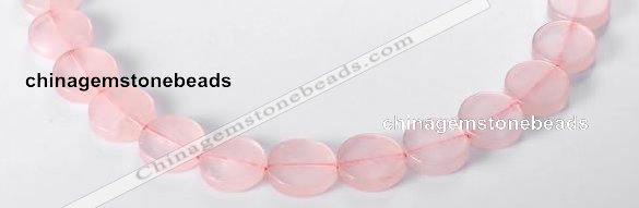 CRQ10 16mm coin A grade natural rose quartz beads Wholesale