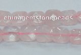 CRQ100 15.5 inches 10*10mm faceted square natural rose quartz beads