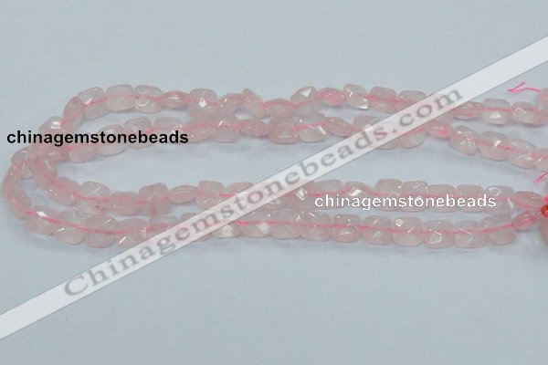 CRQ100 15.5 inches 10*10mm faceted square natural rose quartz beads