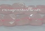 CRQ101 15.5 inches 14*14mm faceted square natural rose quartz beads