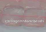 CRQ102 15.5 inches 25*25mm faceted square natural rose quartz beads