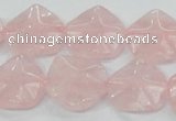 CRQ104 15.5 inches 20*20mm lotus shaped natural rose quartz beads