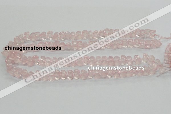 CRQ105 15.5 inches 7*11mm double heart natural rose quartz beads