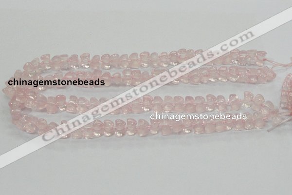 CRQ105 15.5 inches 7*11mm double heart natural rose quartz beads