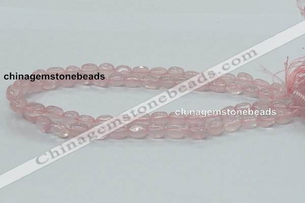 CRQ106 15.5 inches 9*12mm nugget natural rose quartz beads wholesale