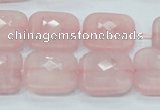 CRQ109 15.5 inches 20*20mm faceted square natural rose quartz beads