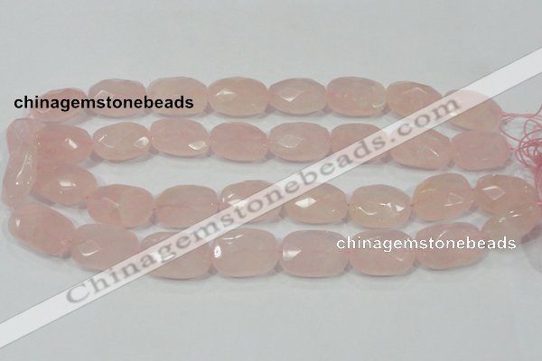 CRQ113 15.5 inches 18*25mm faceted freeform natural rose quartz beads