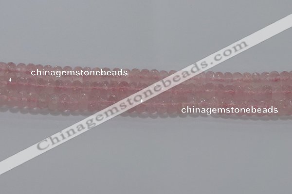 CRQ116 15.5 inches 5*8mm faceted rondelle rose quartz beads