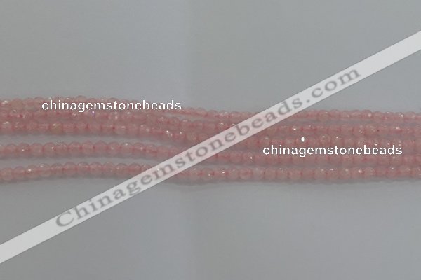 CRQ128 15.5 inches 4mm faceted round natural rose quartz beads