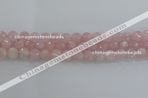 CRQ131 15.5 inches 10mm faceted round natural rose quartz beads