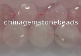 CRQ132 15.5 inches 12mm faceted round natural rose quartz beads