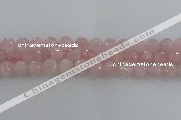 CRQ132 15.5 inches 12mm faceted round natural rose quartz beads