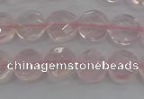 CRQ136 15.5 inches 8mm faceted coin natural rose quartz beads