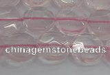 CRQ138 15.5 inches 12mm faceted coin natural rose quartz beads