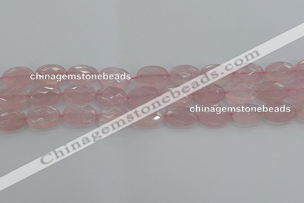 CRQ147 15.5 inches 12*16mm faceted oval natural rose quartz beads