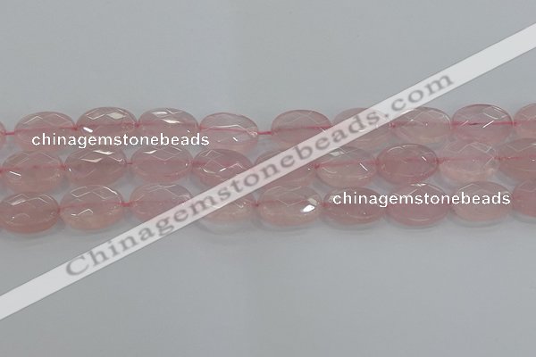 CRQ148 15.5 inches 13*18mm faceted oval natural rose quartz beads