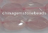 CRQ149 15.5 inches 15*20mm faceted oval natural rose quartz beads