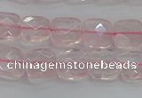 CRQ153 15.5 inches 8mm faceted square natural rose quartz beads