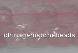 CRQ155 15.5 inches 12mm faceted square natural rose quartz beads