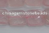 CRQ157 15.5 inches 18mm faceted square natural rose quartz beads