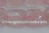 CRQ158 15.5 inches 20mm faceted square natural rose quartz beads