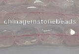 CRQ163 15.5 inches 8*10mm faceted rectangle natural rose quartz beads