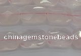 CRQ164 15.5 inches 10*14mm faceted rectangle natural rose quartz beads